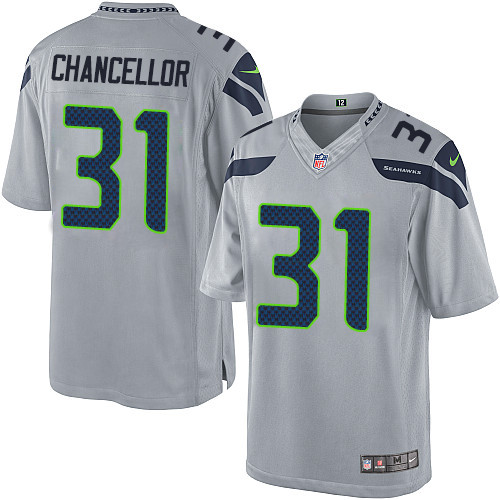 Men's Limited Kam Chancellor Nike Jersey Grey Alternate - #31 NFL Seattle Seahawks